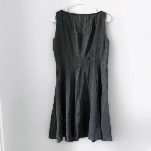 Lauren Ralph Lauren Lamb Leather Detail Sleeveless Flare Shift Dress Sz 10 - Picture 2 of 4